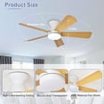 thumbnail image 5 of 42-Inch Low Profile Ceiling Fan with Light - Dimmable LED, 6-Speed and 3 CCT, Quiet DC Motor, Remote Control, 5 Burlywood Blades for Indoor/Outdoor, 5 of 9