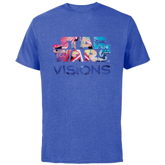Star Wars: Visions Logo - Short Sleeve Cotton T-Shirt for Adults - Customized-Royal Heather