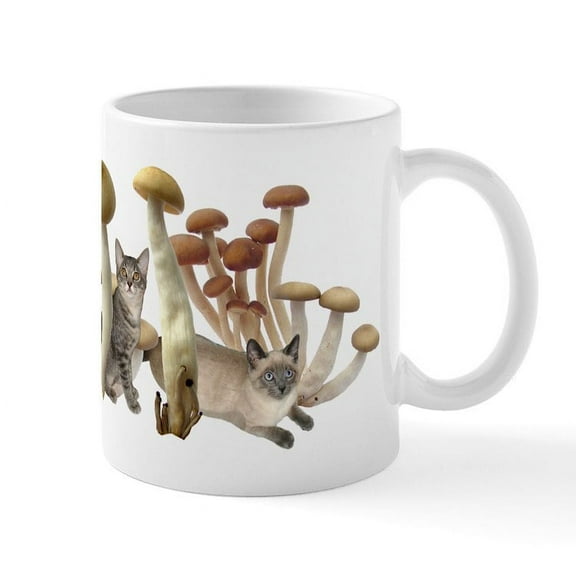 CafePress - Mushroom Cats Mug - 11 oz Ceramic Mug - Novelty Coffee Tea Cup