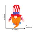 thumbnail image 4 of Precios Reducidos, Día de la Independencia con luz Enano Muñeca enana Muñeca sin rostro de cinco estrellas a rayas Bandera patriótica Arreglo de enanos Decoraciones Akmoler, 4 of 7
