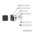 thumbnail image 2 of Vir Jewels 3 CTTW Princess Cut Black Diamond Stud Earrings .925 Sterling Silver Prong Set, 2 of 3