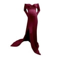 thumbnail image 2 of Vedolay Plus Size Maternity Dresses Women Boho Maxi Maternity Dress for Photoshoot Long Pink and Blue Pregnancy Dresses for Baby Shower Party Formal Gown,Red XL, 2 of 5