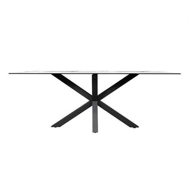 Mesa De Comedor Tivoli Blanca Mobica de ceramica y acero con estilo moderno, 200 x 100