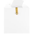 thumbnail image 4 of Koyal Wholesale White Acrylic Wedding Card Box with Slot and Gold Metallic Lock Buckle, 12" x 12" x 12", Wishing Well, 4 of 6