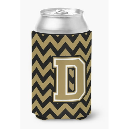 

Letter D Chevron Black and Gold Can or Bottle Hugger