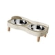 thumbnail image 5 of Comedero elevado para gatos con 2 cuencos de acero inoxidable, fácil de limpiar, juego de comedero y bebedero elevado, resistente a salpicaduras para Beige Blanco, 5 of 8