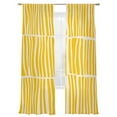 thumbnail image 2 of Yellow Striped Semi Sheer Curtains 108 Inch Length 2 Panels Set, Modern Geometric Abstract Retro Sheer Kitchen Curtain Privacy Voile Window Curtain for Living Room Bedroom Rod Pocket Drapes, 2 of 7