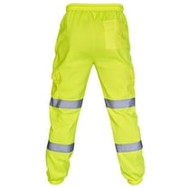 BDPORKAS Reflective Safety Pants for Men High Vis Waterproof Road Work Overalls Safety Cargo Pants Casual Trousers