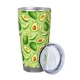 thumbnail image 2 of Lsque Green Avocado Pattern 20oz Car Cup with Lid and Straw, Insulated Coffee Cup with Straw Topper, Spill Proof Travel Coffee Mug, Stainless Steel Tumble-Straw Three-piece Set, 2 of 8