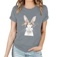 thumbnail image 2 of Pantalones Cortos para las Mujeres Sexy Pascua Moda Impresión Cuello Redondo Tee, Poliéster Ligero Casual Top para Primavera Verano Diario, Blusa de Suéter, 2 of 4