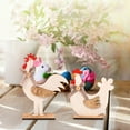 thumbnail image 3 of Easter Chicken Decor Vintage Wooden Rooster Figurine Decoration Modern Farmhouse Easter Ornament Farm Animal Figurine Collection Table Decor, 3 of 8