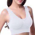 thumbnail image 7 of Lovskoo 2Pc Women's Sports Bra Lace Cami Bra Wireless Tank Top Bra Comfortable Everyday Bras For Women Leisure White, 7 of 7