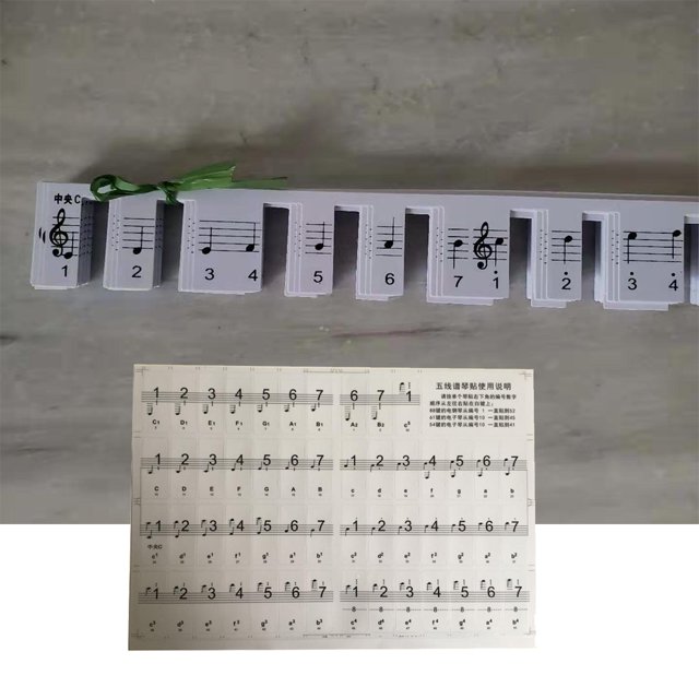 Autocollant de Piano Fin Autocollants de Clavier Note de Protection Professionnel Sans Colle Sécurité Fabrication Fournitures de Formation Éducatives Accessoires d'Instruments