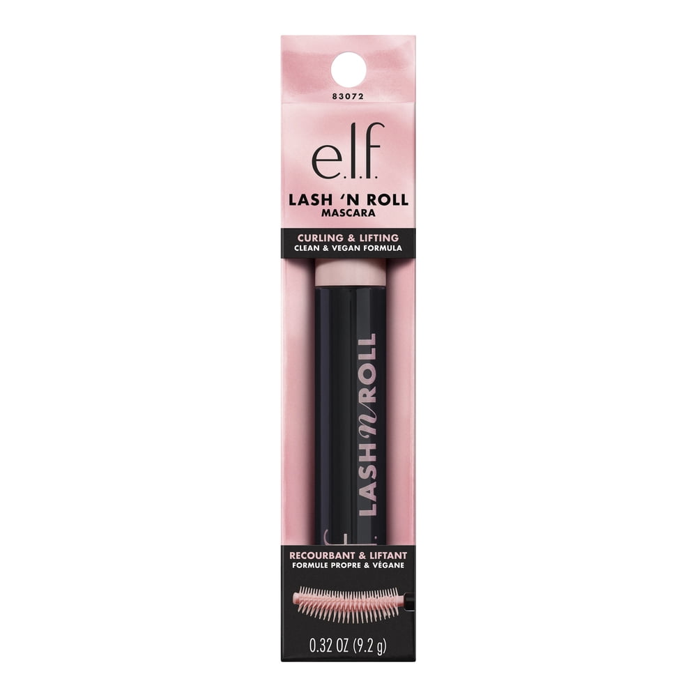 e.l.f. Cosmetics Lash 'N Roll Mascara, Pitch Black, 9.2g
