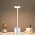 thumbnail image 3 of Led Cordless Table Lamp Small Rechargeable Metal Desk Lamp 3 Dimming Levels Modern Hotel Restaurant Bedroom, 3 of 5