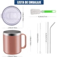 thumbnail image 4 of Termo de Taza de Acero Inoxidable, Taza Termo de Asa con Tapa Hermética, 2 Pajita y 2 Cepillo de Limpieza, Taza Termica Frio y Caliente Portátil, Vaso de Viaje para Cafe, Té, Agua y Bebidas, 4 of 4