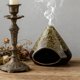 thumbnail image 4 of Incensario cerámico artesanal Recogedor de cenizas con chimenea, palo de madera Palo y soporte para cono, beige, rojo, verde, azul, amarillo, decoración del hogar de 14x11,5x5 cm, 4 of 6