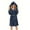 Navy, variant on XUNKUSGA Mid-Length Robes for Women Casual Solid Color Hooded Fleece Robe Lightweight Soft Warm Bathrobe for Women Lightweight Cozy Nightwear for Women with Pockets S-2XL Pink