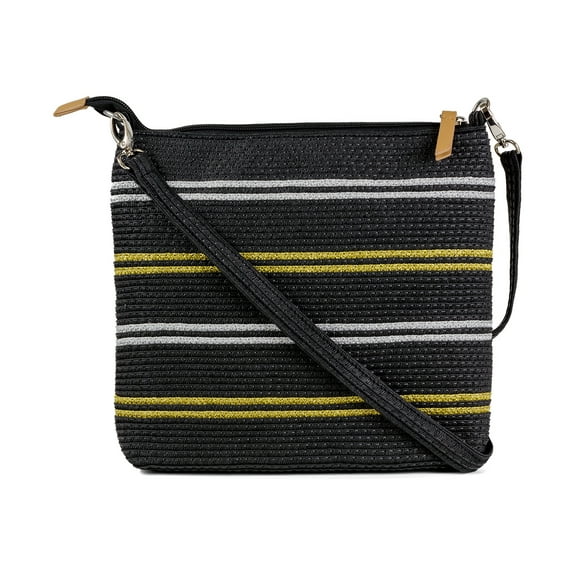 Magid Women's Metallic Stripe Paper Straw Handbag