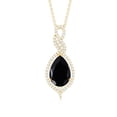 thumbnail image 2 of Rosec Jewels Natural Black Onyx Pendant with Moissanite for Women - AAA Grade - 12X8 mm, 14K Yellow Gold, 2 of 8