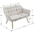 thumbnail image 2 of Small Loveseat Sofa, Modern Sherpa Mini Sofa Couch 2-Seater with Quilting Backs and Wood Legs for Living Room, Bedroom and Small Space, 2 of 13
