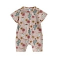 thumbnail image 2 of Musuos Baby Jumpsuit Western Clothes, 3 6 12 18M Summer Short Sleeve Crew Neck Cartoon Print Romper, 2 of 10