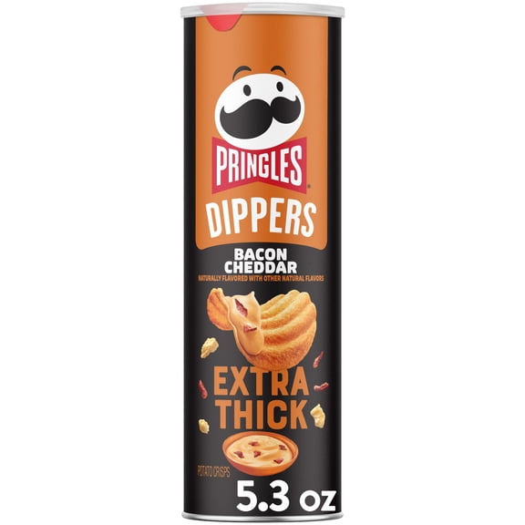 Pringles Dippers Bacon Cheddar Potato Crisps Chips, Extra Thick, 5.3 oz