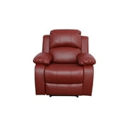 Pon Living Living Room Recliner Chair, Modern Red Leather Reclining Chair