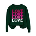 thumbnail image 5 of Jinhomg Womens Trendy Sweatshirts Holiday Funny Cute Letter Print Pullover Tops Fall Winter Casual Comfy Long Sleeve Crewneck Sweatshirt Green M, 5 of 7