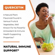 Quercetin 500mg Vegetarian Capsules 120 Count | 1000mg Per Serving of 2 Capsules, Immune Support Supplements For Respiratory Cellular Health & Seasonal Allergies | Quercitin for Men & Women Immunity