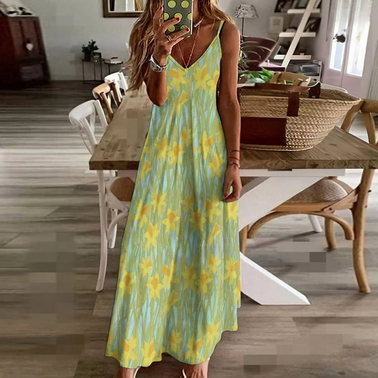 Darling Daffodils Sleeveless Dress summer woman dress luxury women s party dress evening prom Casual dresses