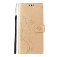 thumbnail image 2 of Cute Butterfly Phone Case for Samsung Galaxy S24 Ultra (2024) - Lightweight Faux Leather/TPU Folio Wallet Case with View Stand / Card Slots Features, Protective Portable Cover Shell, Gold, 2 of 7