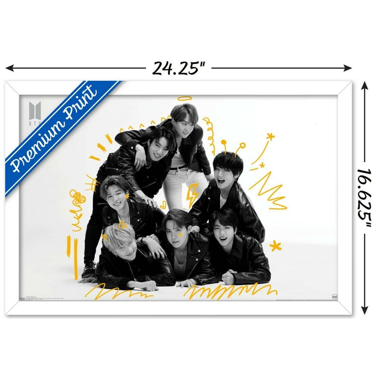 Free Shipping! Trends International BTS MOS7 BW Wall Poster 14.725