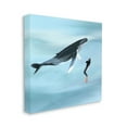 thumbnail image 3 of Stupell Underwater Scuba Diver & Whale Friends Landscape Painting Gallery Wrapped Canvas Print Wall Art, 3 of 7