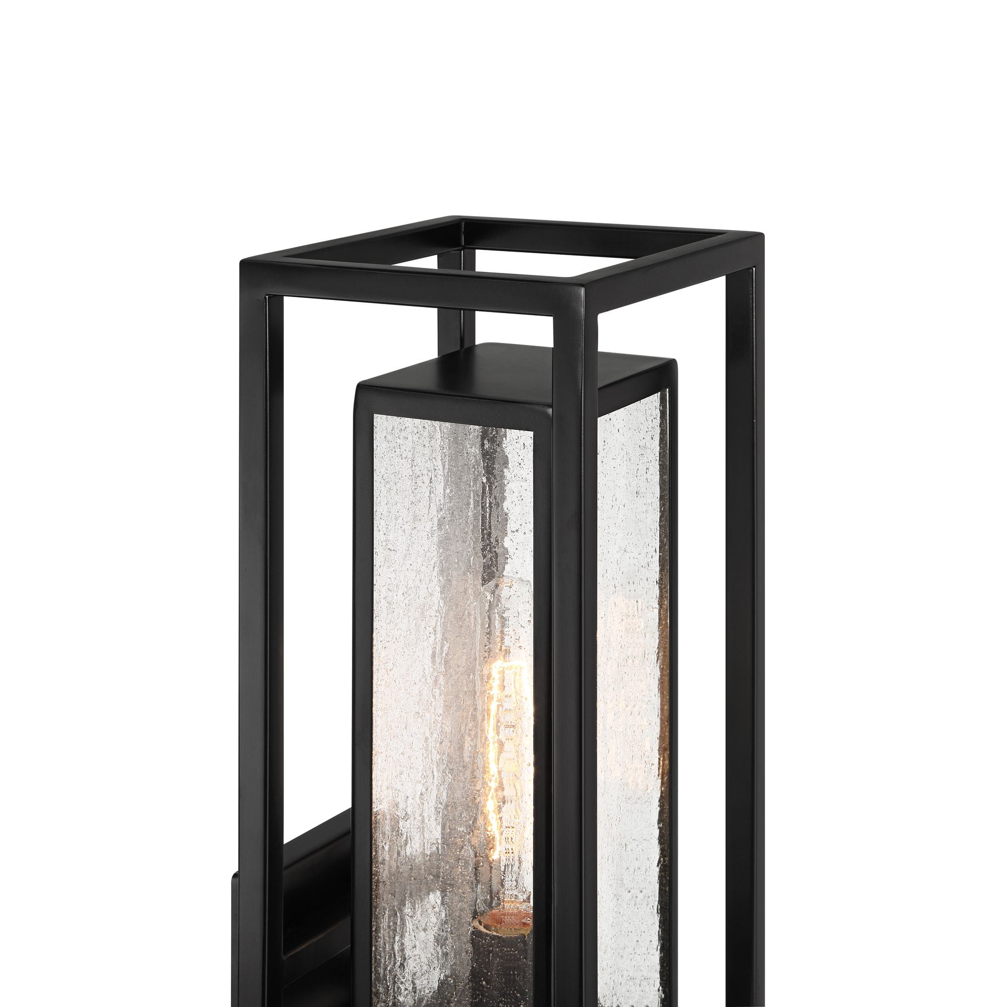 Possini Euro Design Amir 18" High Modern Outdoor Wall Light Fixture Mount Porch House Weatherproof Black Clear Glass Shade
