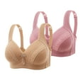 thumbnail image 1 of Yuzhih 2pc Lace Bralettes for Women Wireless Unpadded Bras Basic Wide Strappy Everyday Sleep Bralettes Plus Size, 1 of 2