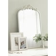 thumbnail image 3 of Kate And Laurel Arendahl Traditional Arch Wall Mirror, 19 x 31, Antique White, Vintage Glam Baroque-Inspired Arched Bathroom Vanity Mirror with Ornate Crown, 3 of 9