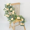 thumbnail image 7 of Zukuco 2 Pack 12Ft Artificial Eucalyptus Flower Garland with Roses, Fake Rose Flower Greenery Garland Floral Vines for Wedding Home Party Table Runner Decor (2PCS, champagne), 7 of 7
