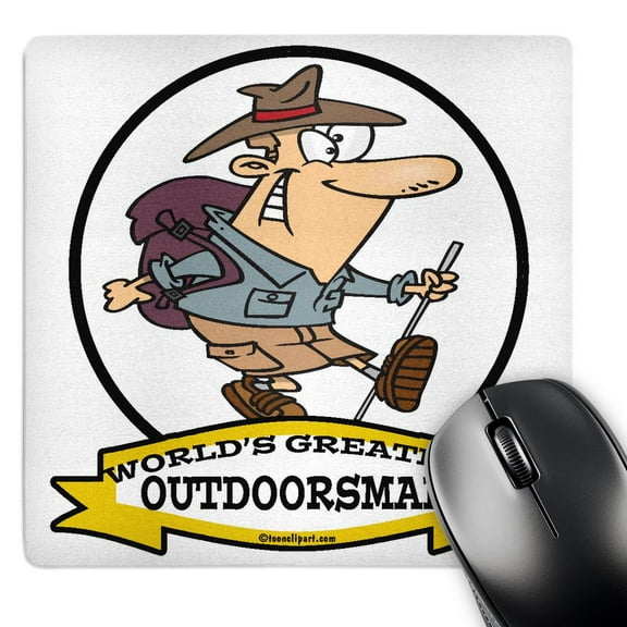 3dRose, Funny Worlds Greatest Outdoorsman Cartoon, MousePad