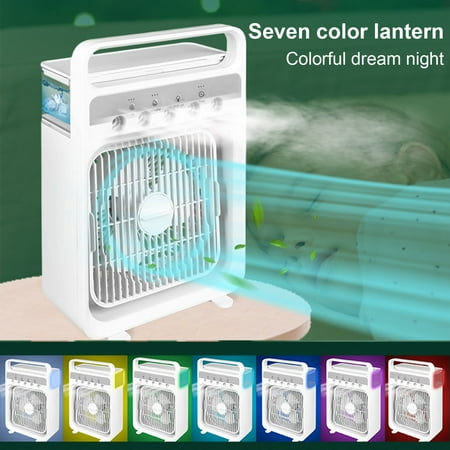 

Small Evaporative Air Cooler and Humidifier Mini USB Portable Cooler Air Conditioning Fan Auto Oscillation Table Fan Personal Air Conditi Personal Floor Fan Standing Fans for Home Living Room