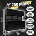 thumbnail image 2 of 72 Inch Rolling Tool Chest with LED, Tool Box Mobile Garage Workbench with 15 Fully Extending Drawers 3 Upper Cabinet, Heavy-Duty Steel Tool Storage Cabinet with Power Strip for Garage Warehouse, 2 of 9