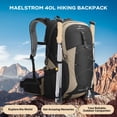 thumbnail image 2 of Maelstrom Hiking Backpack,Camping Backpack,40L Waterproof Hiking Daypack with Rain Cover,Lightweight Travel Backpack,Khaki, 2 of 7