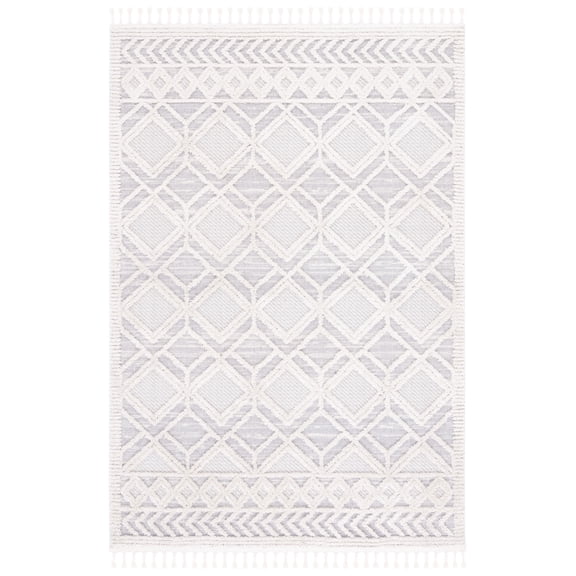 SAFAVIEH Marrakesh Jessika Diamond Polyester Area Rug, Beige/Grey, 8' x 10'