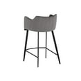 thumbnail image 4 of Maklaine 26.25" Faux Leather and Fabric Counter Stool in Roman Gray, 4 of 7