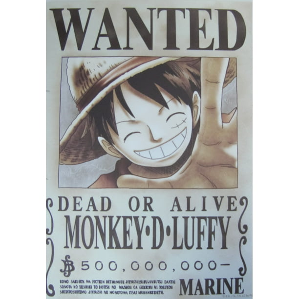 One Piece Wanted Poster Luffy 500 Million Berries Walmart Com