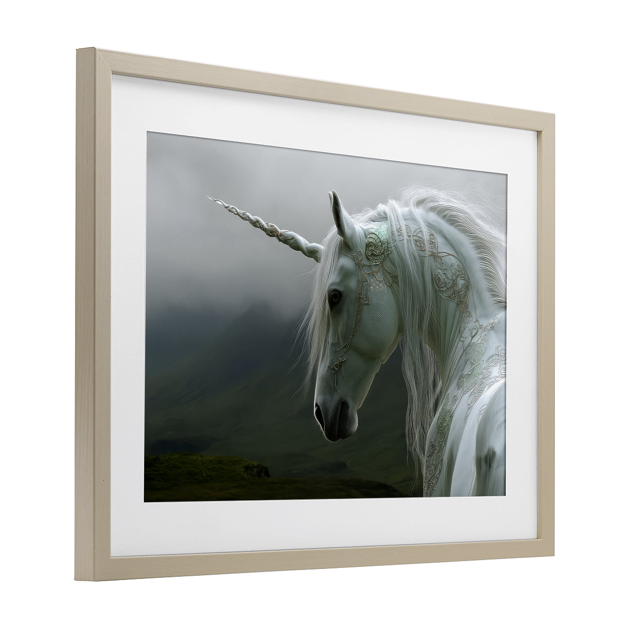Stupell Industries Dreamy Celtic Unicorn Birch Framed Print Under Glass, design by The Wands Want