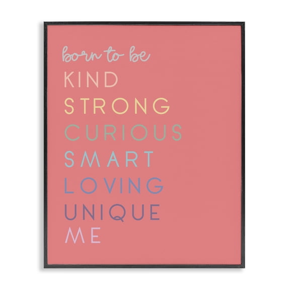 Stupell Industries Bohemian Born To Be Adjectives Black Framed Giclee Art, 11 x 14, by Anna Quach
