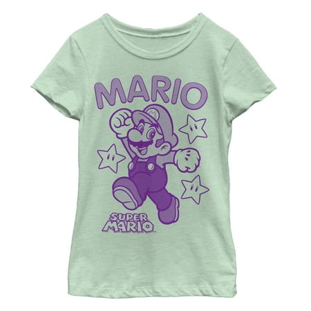 - Nintendo Girls' Mario Three Star Jump T-Shirt