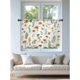 thumbnail image 4 of Sheer Curtains 54 Inch Length, Yellow Spring Floral Semi Sheer Curtains Light Filtering Window Treatment, Flowers Leaves Elegant Pastoral Privacy Voile Drapes for Living Room Bedroom 52x54 Inch, 4 of 7