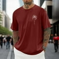 thumbnail image 2 of MNCEKFOD T Shirts for Men Crew Neck Short Sleeve Sports Tshirts With City Printed Loose Fit Tee Shirt for Men Wine L4, 2 of 3